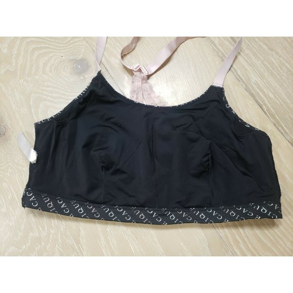 Cacique Sports Bra Sz 16 Plus Size Spell Out Strappy Stretch - Picture 7 of 7